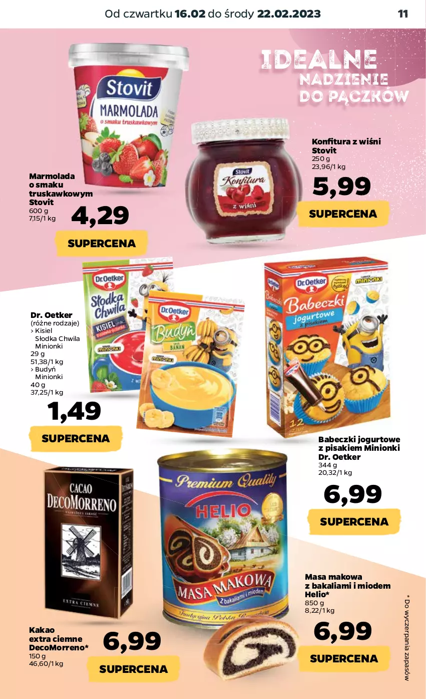 Gazetka promocyjna Netto - Artykuły spożywcze - ważna 16.02 do 22.02.2023 - strona 11 - produkty: Babeczki, Budyń, Dr. Oetker, Helio, Jogurt, Kakao, Kisiel, Konfitura, Marmolada, Mola, Słodka Chwila