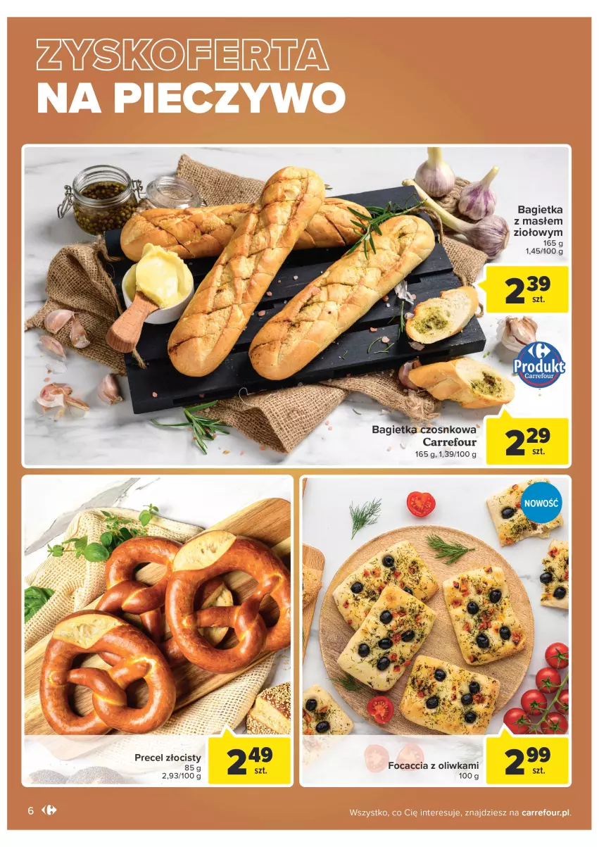 Gazetka promocyjna Carrefour - Gazetka Carrefour Targ świeżości - ważna 07.06 do 13.06.2022 - strona 6 - produkty: Bagietka, Bagietka czosnkowa, Focaccia