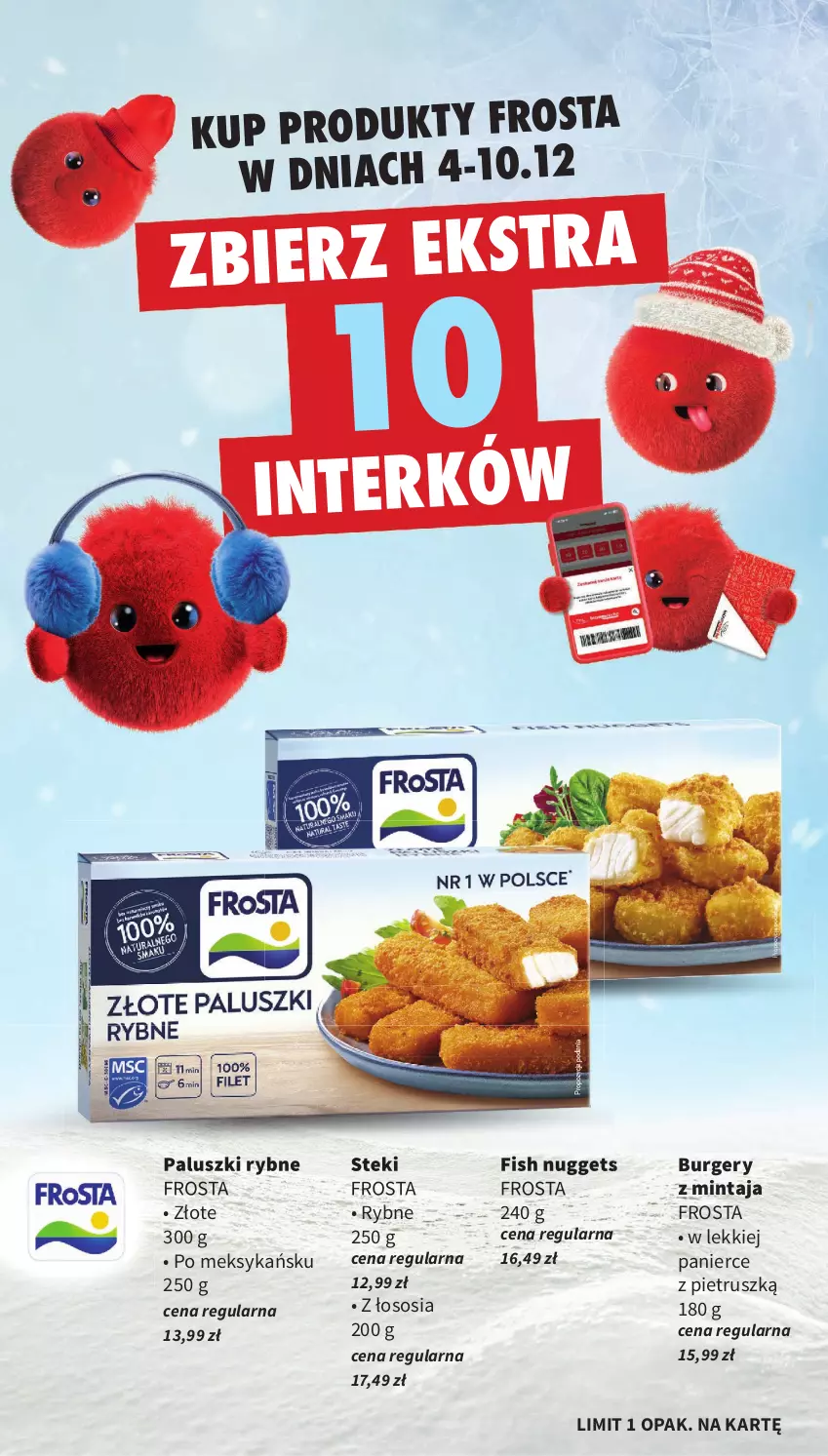 Gazetka promocyjna Intermarche - Gazetka Intermarche - ważna 04.12 do 10.12.2025 - strona 21 - produkty: Burger, Frosta, Mintaj, Paluszki rybne, Sos, Stek