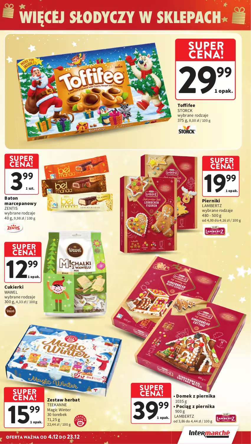 Gazetka promocyjna Intermarche - Gazetka Intermarche - ważna 04.12 do 10.12.2025 - strona 3 - produkty: Baton, Baton marcepanowy, Cukier, Cukierki, Piernik, Pociąg, Teekanne, Wawel