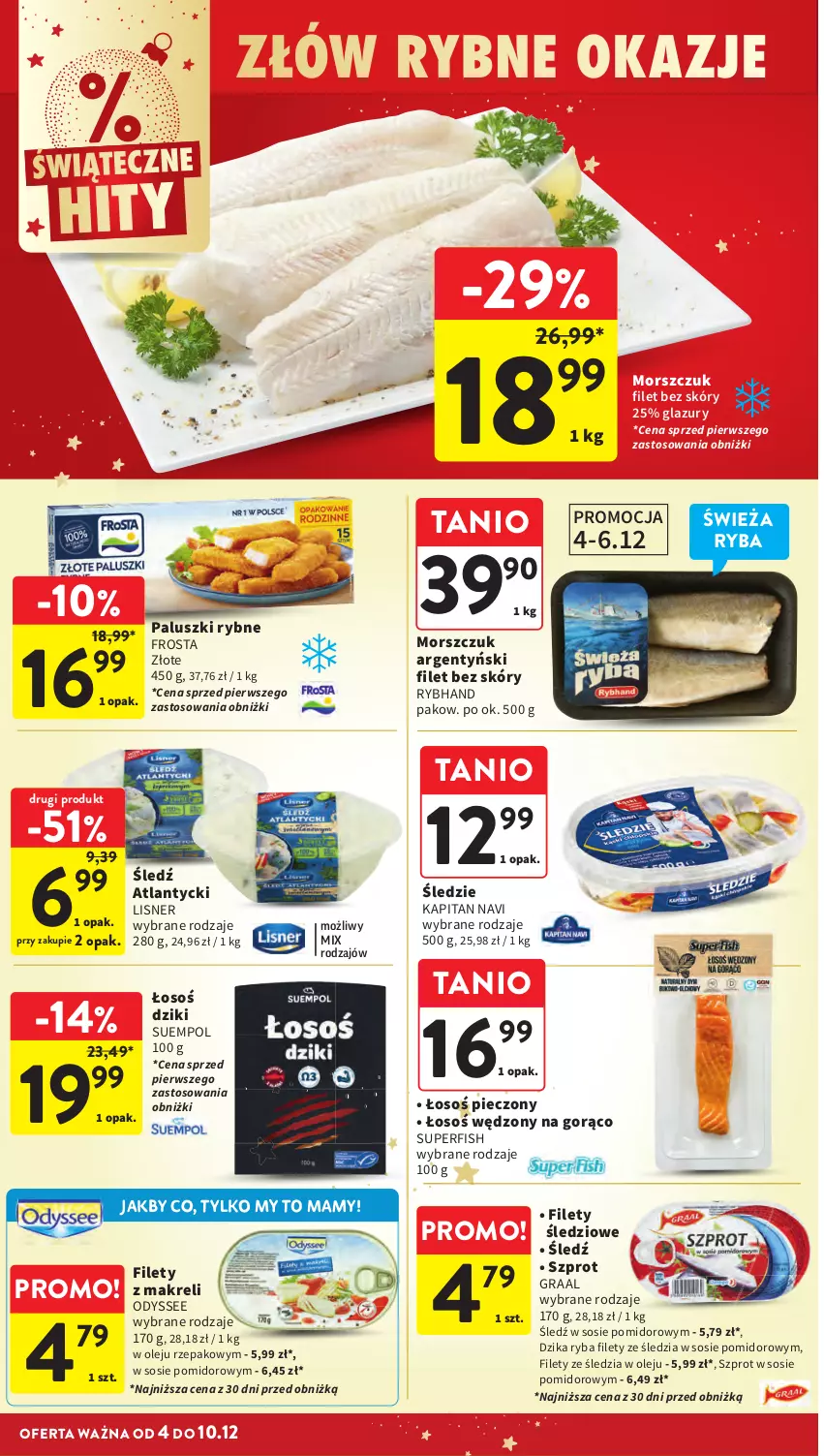 Gazetka promocyjna Intermarche - Gazetka Intermarche - ważna 04.12 do 10.12.2025 - strona 36 - produkty: Frosta, Gra, Graal, Lazur, Lisner, Olej, Paluszki rybne, Ryba, Sos, Suempol, Szprot, Szprot w sosie