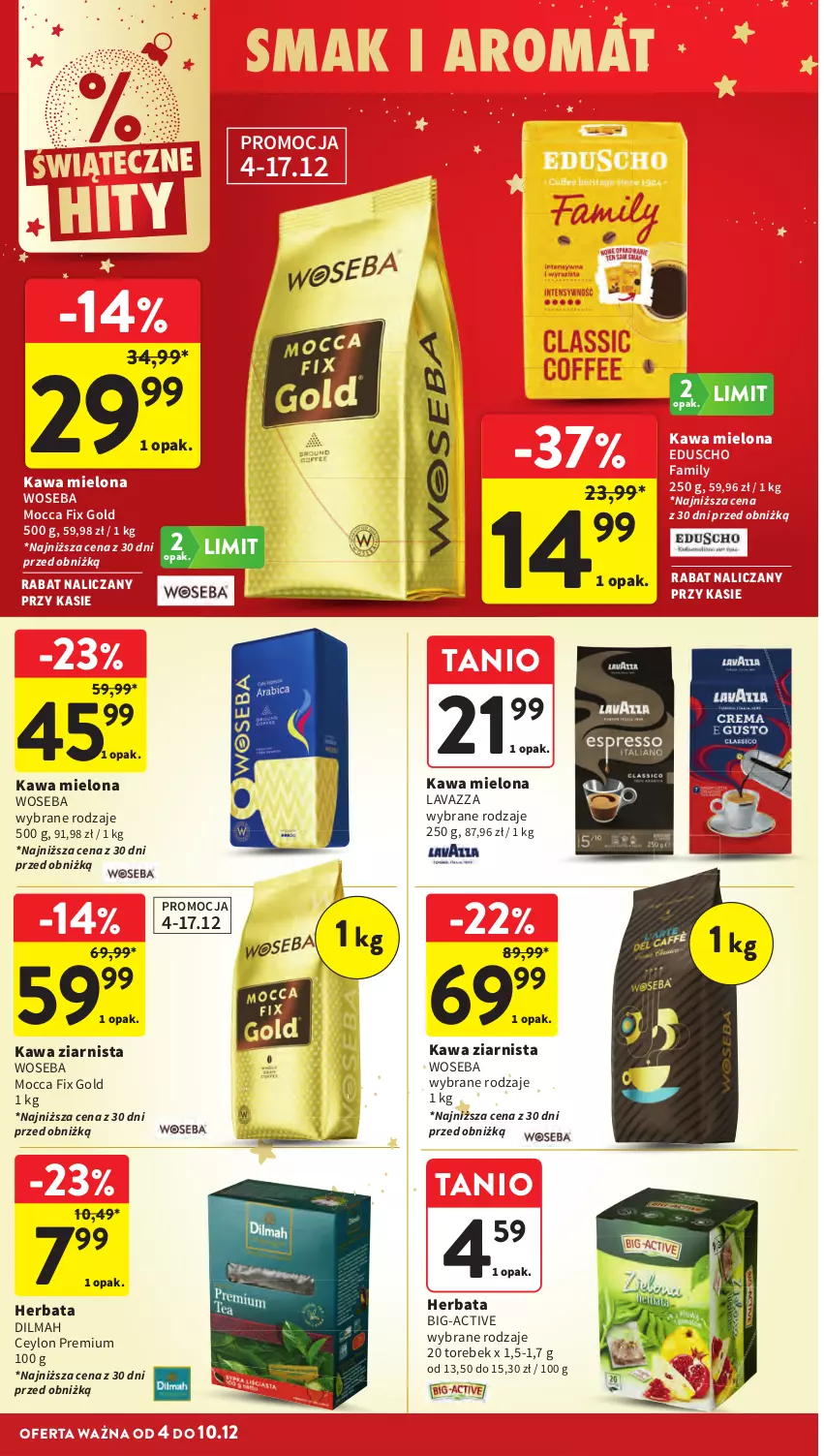 Gazetka promocyjna Intermarche - Gazetka Intermarche - ważna 04.12 do 10.12.2025 - strona 50 - produkty: Dilmah, Fa, Herbata, Kawa, Kawa mielona, Kawa ziarnista, Lavazza, Mocca Fix Gold, Woseba