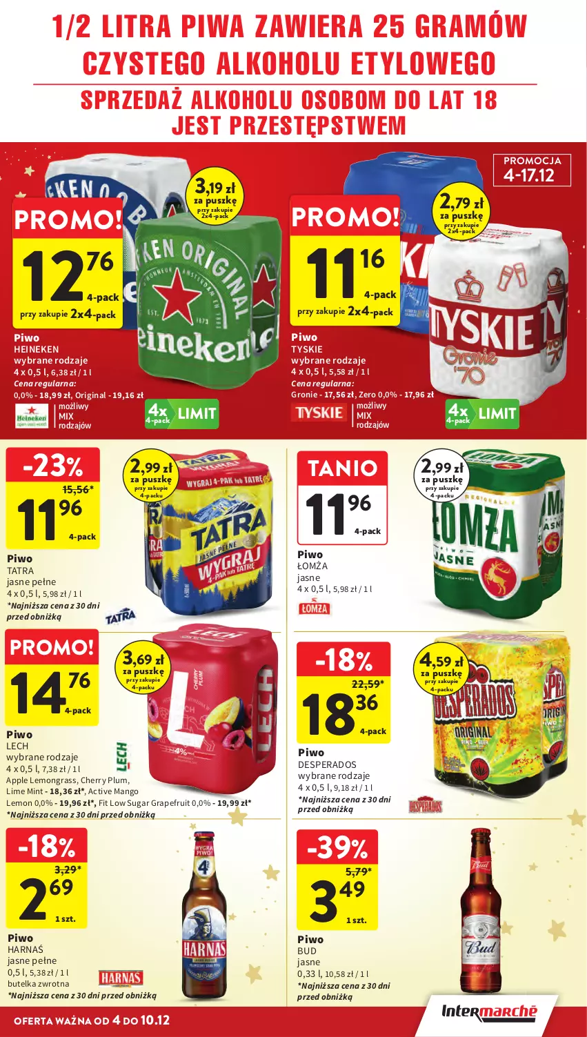 Gazetka promocyjna Intermarche - Gazetka Intermarche - ważna 04.12 do 10.12.2025 - strona 51 - produkty: Desperados, Gin, Gra, Harnaś, Heineken, Mango, Odol, Piwa, Piwo, Tatra, Tyskie