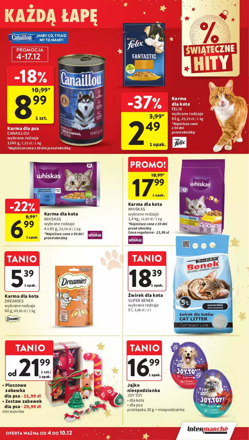 Gazetka promocyjna Intermarche - Gazetka Intermarche - ważna 04.12 do 10.12.2025 - strona 57 - produkty: Canaillou, Felix, Super Benek, Whiskas