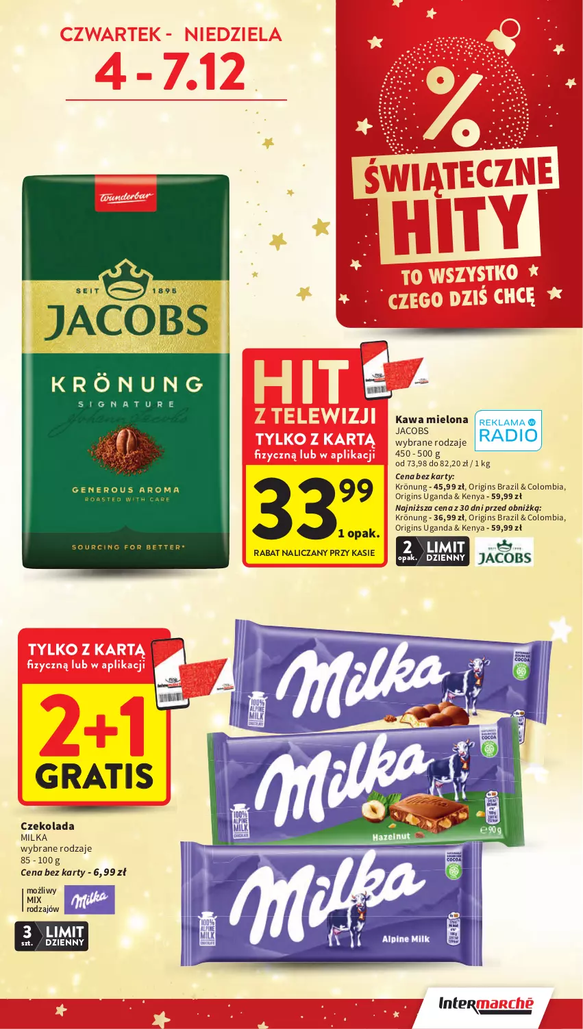 Gazetka promocyjna Intermarche - Gazetka Intermarche - ważna 04.12 do 10.12.2025 - strona 7 - produkty: Czekolada, Gin, Gra, Jacobs, Kawa, Kawa mielona, Milka