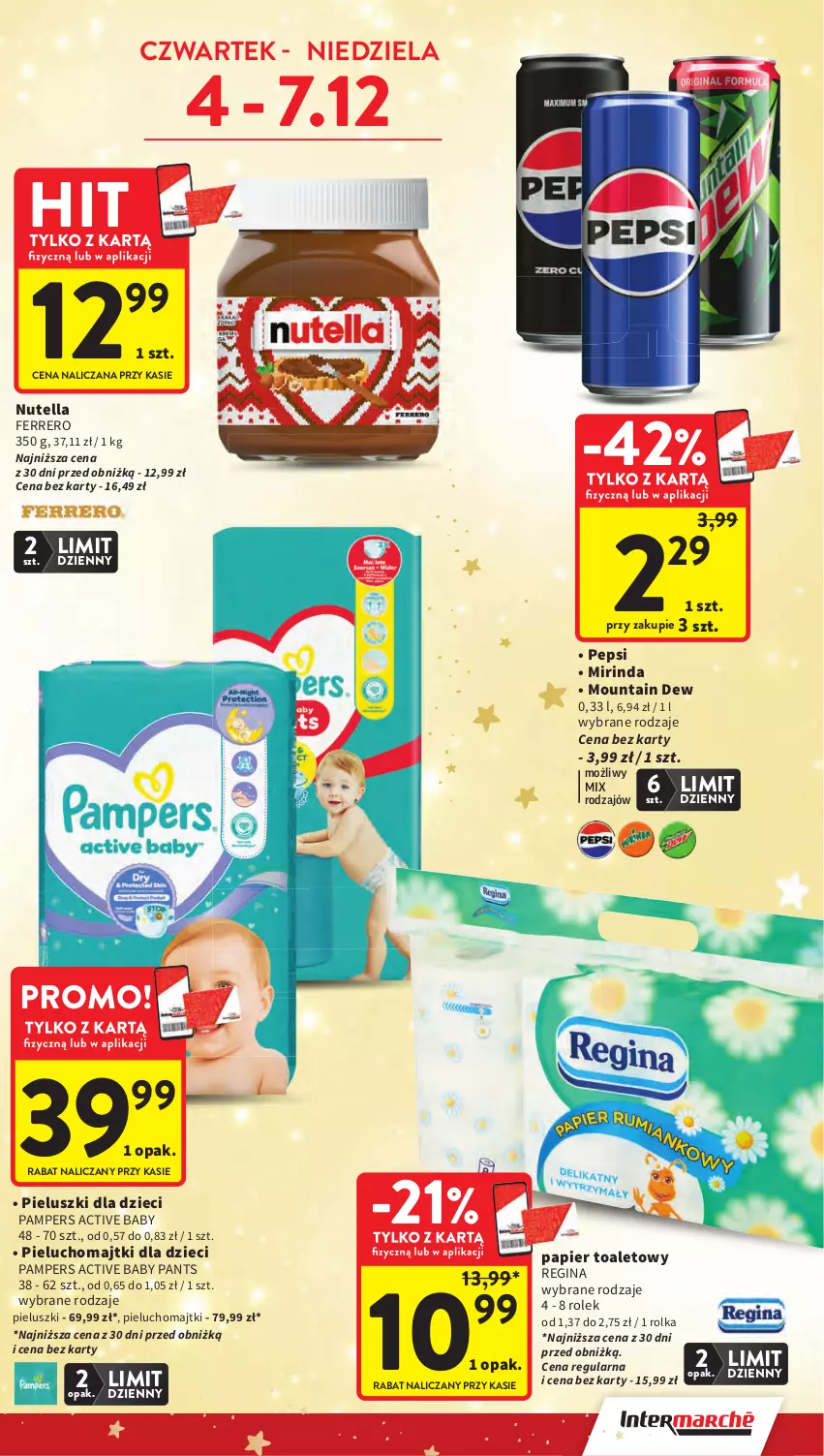 Gazetka promocyjna Intermarche - Gazetka Intermarche - ważna 04.12 do 10.12.2025 - strona 9 - produkty: Dzieci, Ferrero, Gin, Majtki, Mirinda, Nutella, Pampers, Papier, Papier toaletowy, Pepsi, Pieluchomajtki