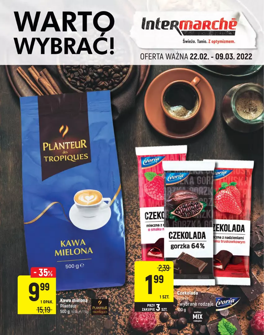 Gazetka promocyjna Intermarche - Spożywcza - ważna 22.02 do 02.03.2022 - strona 1 - produkty: Czekolada