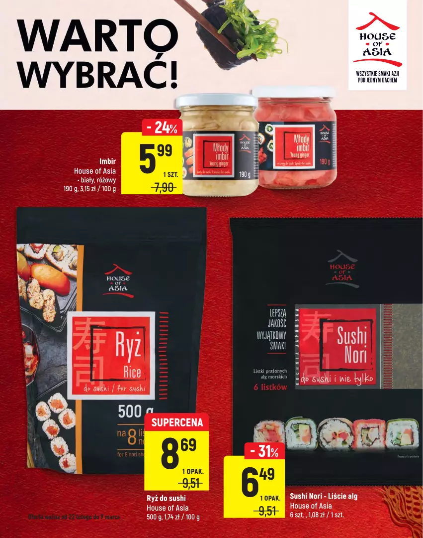 Gazetka promocyjna Intermarche - Spożywcza - ważna 22.02 do 02.03.2022 - strona 10 - produkty: House of Asia, LG, Ryż, Ryż do sushi, Sushi