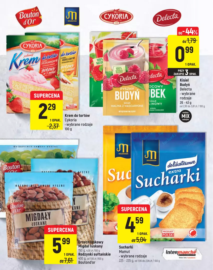 Gazetka promocyjna Intermarche - Spożywcza - ważna 22.02 do 02.03.2022 - strona 13 - produkty: Budyń, Delecta, Kisiel, Krem do tortów, Rodzynki