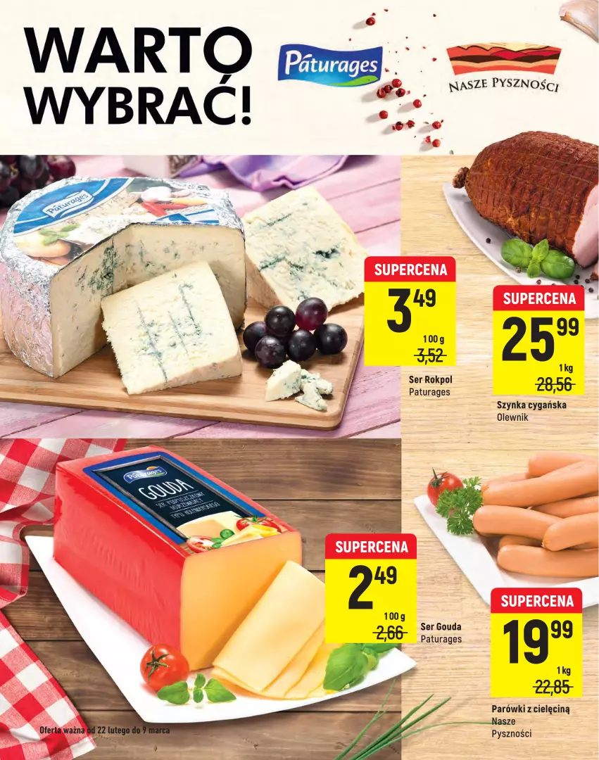 Gazetka promocyjna Intermarche - Spożywcza - ważna 22.02 do 02.03.2022 - strona 2 - produkty: Gouda, Olewnik, Parówki, Rokpol, Ser, Szynka, Szynka cygańska