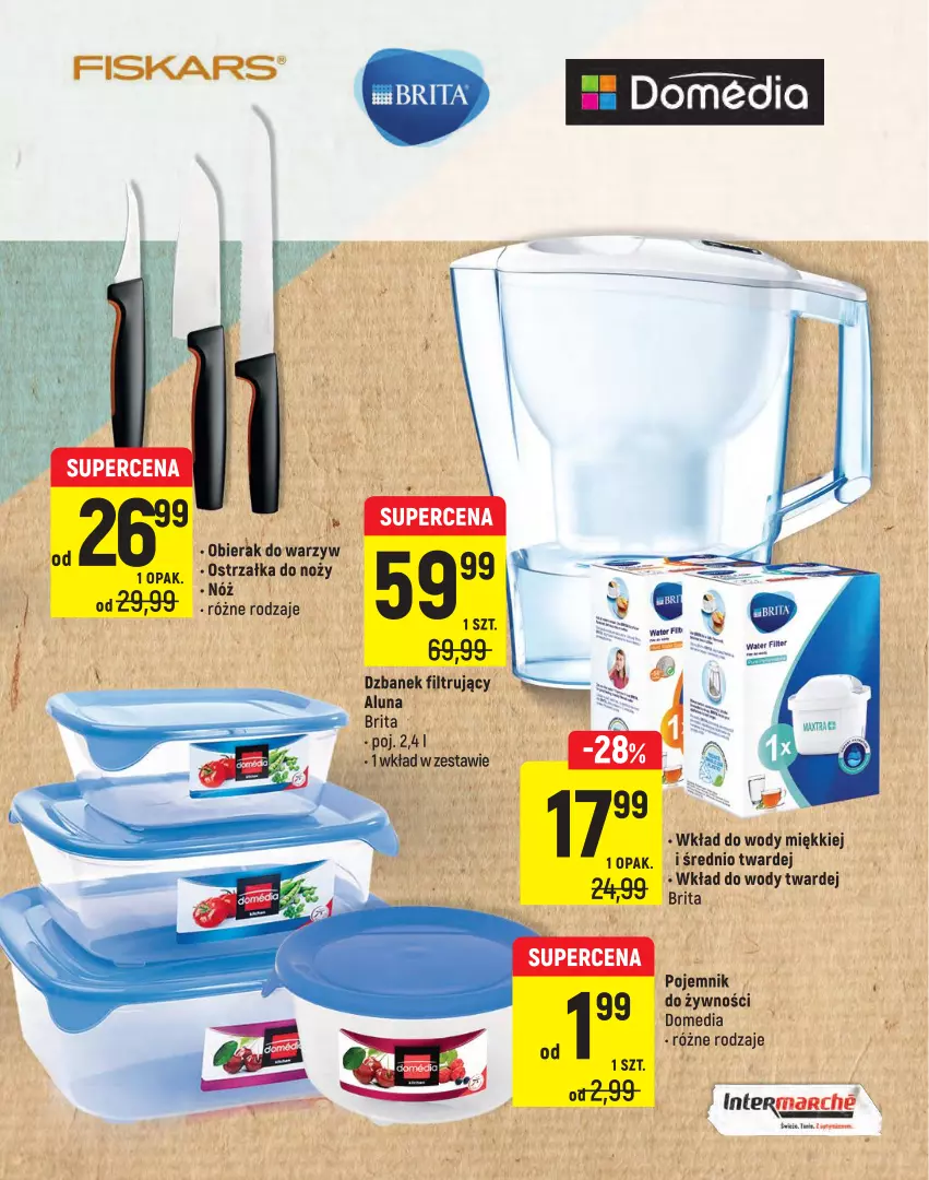 Gazetka promocyjna Intermarche - Spożywcza - ważna 22.02 do 02.03.2022 - strona 23 - produkty: Brit, Brita, Dzbanek, Dzbanek filtrujący, Fiskars, Noż, Ostrzałka do noży, Pojemnik