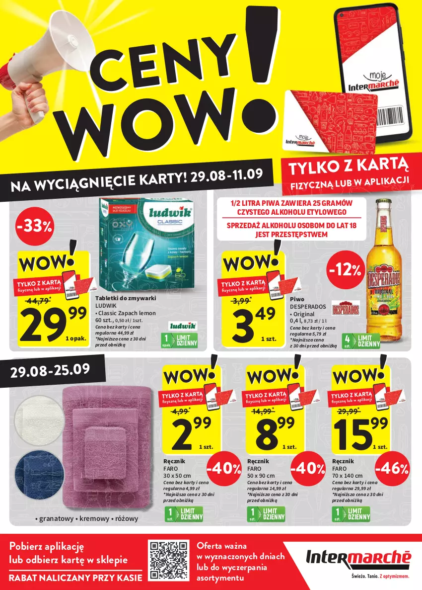 Gazetka promocyjna Intermarche - Gazetka Intermarche - ważna 29.08 do 11.09.2024 - strona 2 - produkty: Desperados, Fa, Gin, Gra, Granat, Ludwik, Piwa, Piwo, Ręcznik, Tablet, Tabletki do zmywarki, Zmywarki