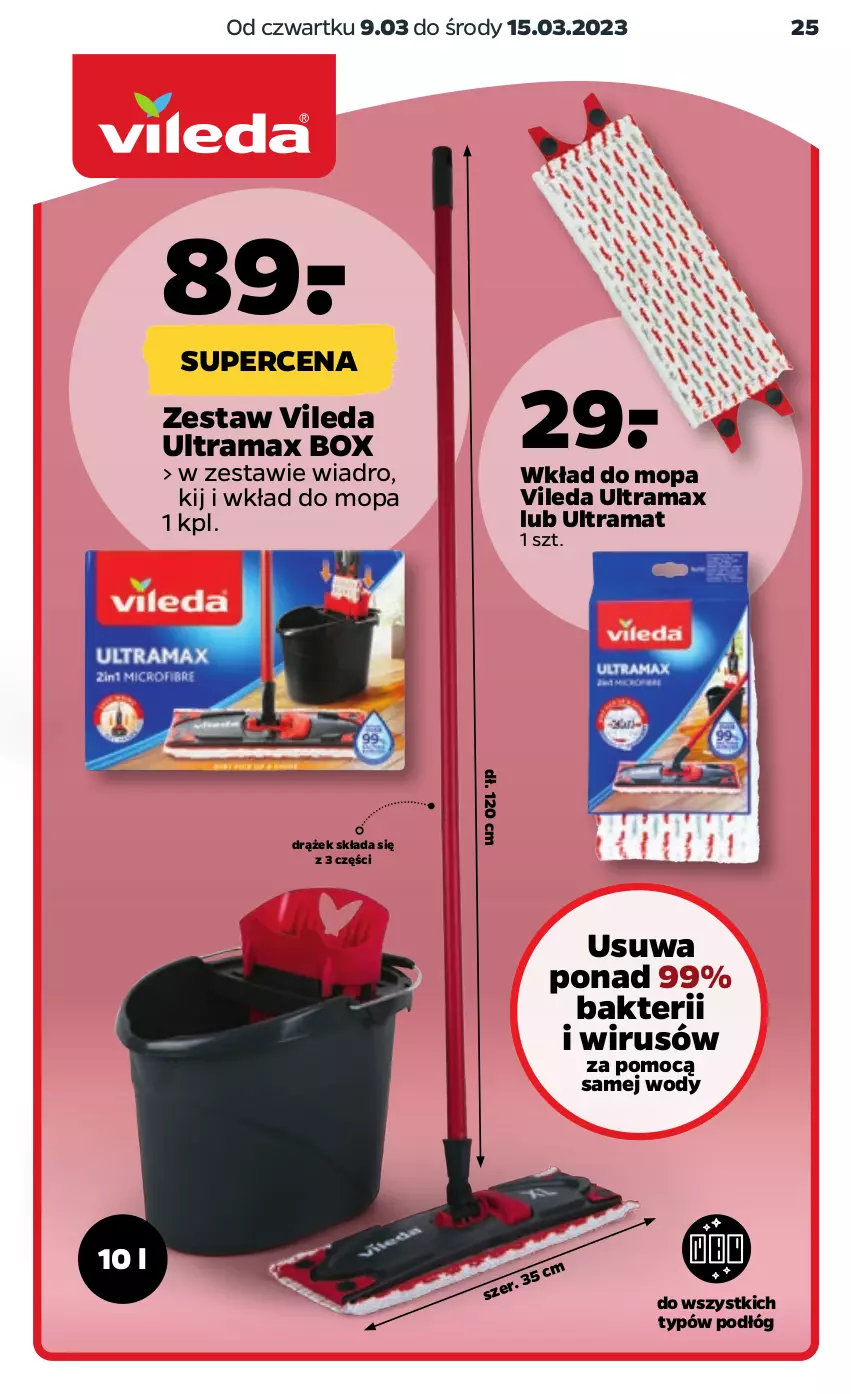 Gazetka promocyjna Netto - Akcesoria i dodatki - ważna 09.03 do 15.03.2023 - strona 9 - produkty: Mop, Rama, Vileda, Wiadro, Wkład do mopa