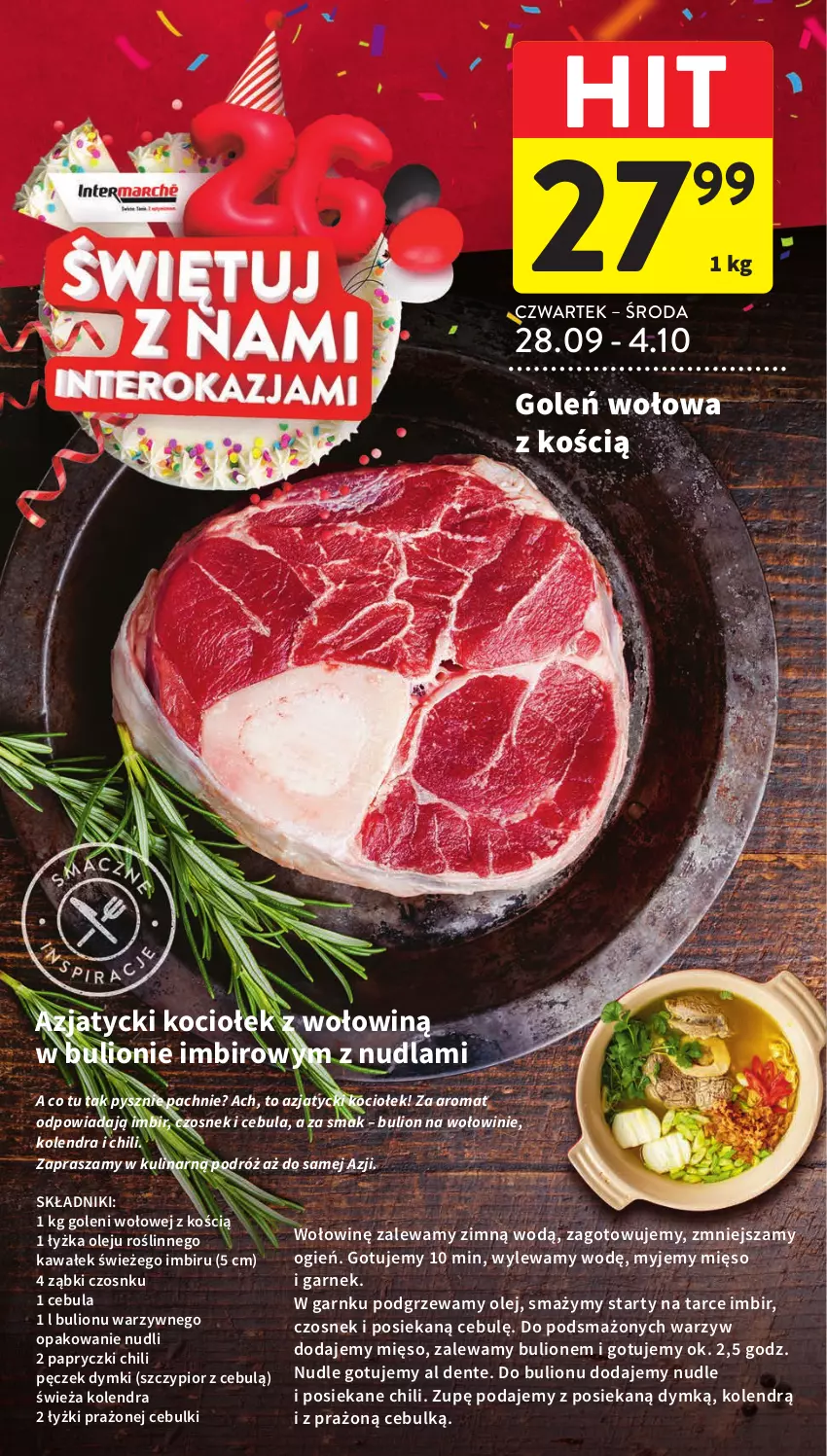 Gazetka promocyjna Intermarche - Gazetka Intermarche - ważna 28.09 do 04.10.2023 - strona 20 - produkty: Bulion, Cebula, Czosnek, Garnek, Imbir, Kawa, Koc, Kolendra, Lion, Mięso, Olej, Wałek