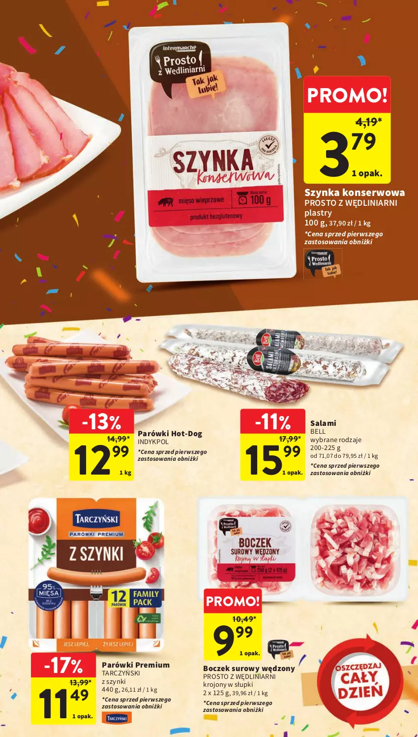 Gazetka promocyjna Intermarche - Gazetka Intermarche - ważna 28.09 do 04.10.2023 - strona 23 - produkty: Bell, Boczek, Parówki, Salami, Ser, Szynka, Szynka konserwowa, Tarczyński