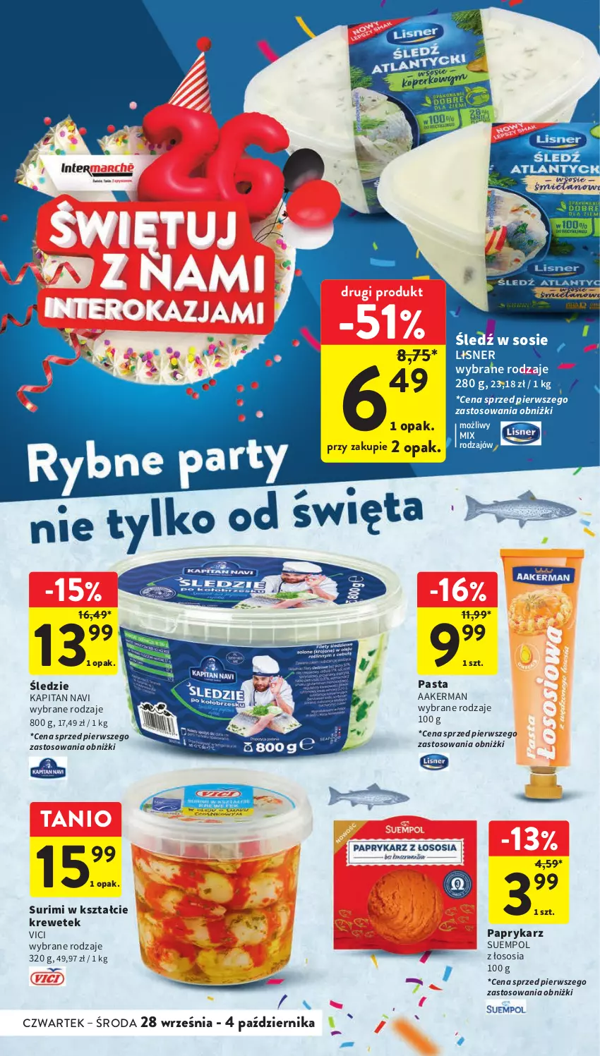 Gazetka promocyjna Intermarche - Gazetka Intermarche - ważna 28.09 do 04.10.2023 - strona 24 - produkty: Lisner, Papryka, Paprykarz, Sos, Suempol, Surimi