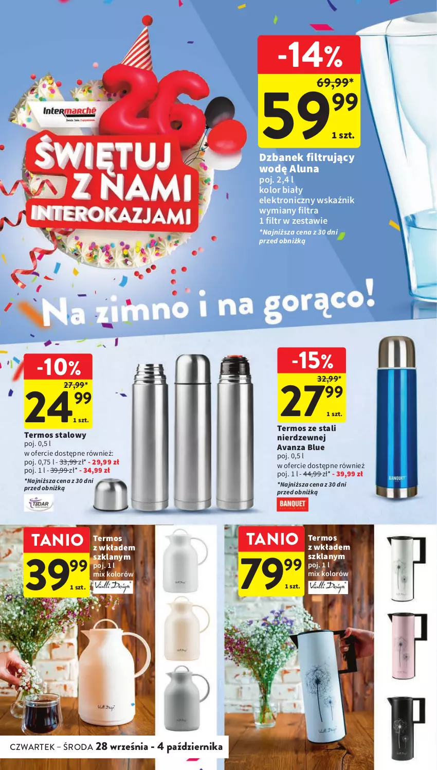 Gazetka promocyjna Intermarche - Gazetka Intermarche - ważna 28.09 do 04.10.2023 - strona 44 - produkty: Dzbanek, Dzbanek filtrujący, Termos