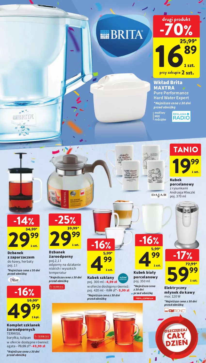 Gazetka promocyjna Intermarche - Gazetka Intermarche - ważna 28.09 do 04.10.2023 - strona 45 - produkty: Brit, Brita, Brita Maxtra, Dzbanek, Kubek, Młynek, Młynek do kawy, Por, Pur, Sok, Tulipan, Zaparzacz