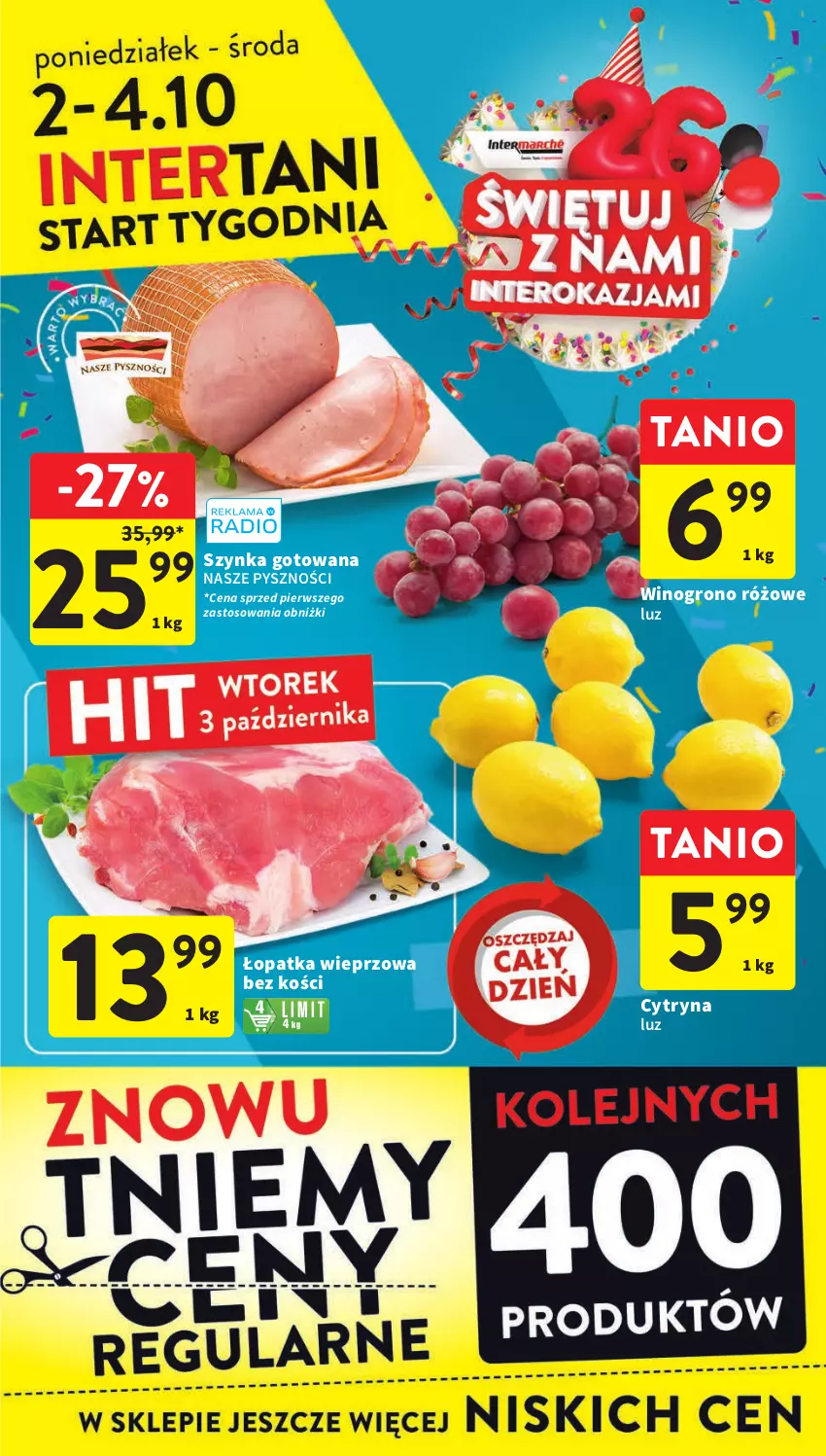 Gazetka promocyjna Intermarche - Gazetka Intermarche - ważna 28.09 do 04.10.2023 - strona 48 - produkty: Szynka, Wino