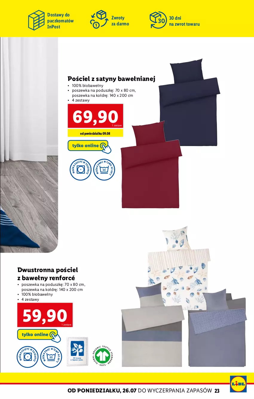 Gazetka promocyjna Lidl - KATALOG SKLEPU ONLINE - ważna 26.07 do 31.08.2021 - strona 23 - produkty: Pościel, Poszewka