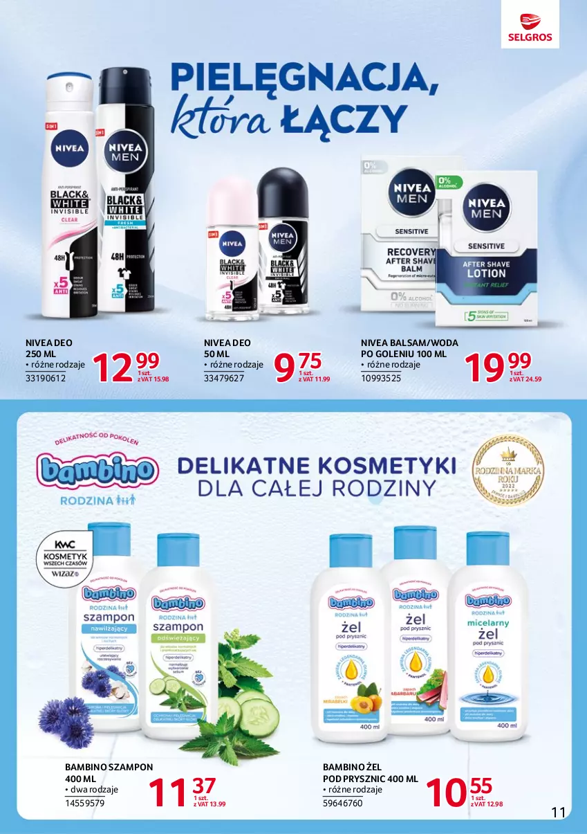 Gazetka promocyjna Selgros - Katalog Markowe Produkty - ważna 01.07 do 30.09.2023 - strona 11 - produkty: Nivea, Szampon, Woda, Woda po goleniu