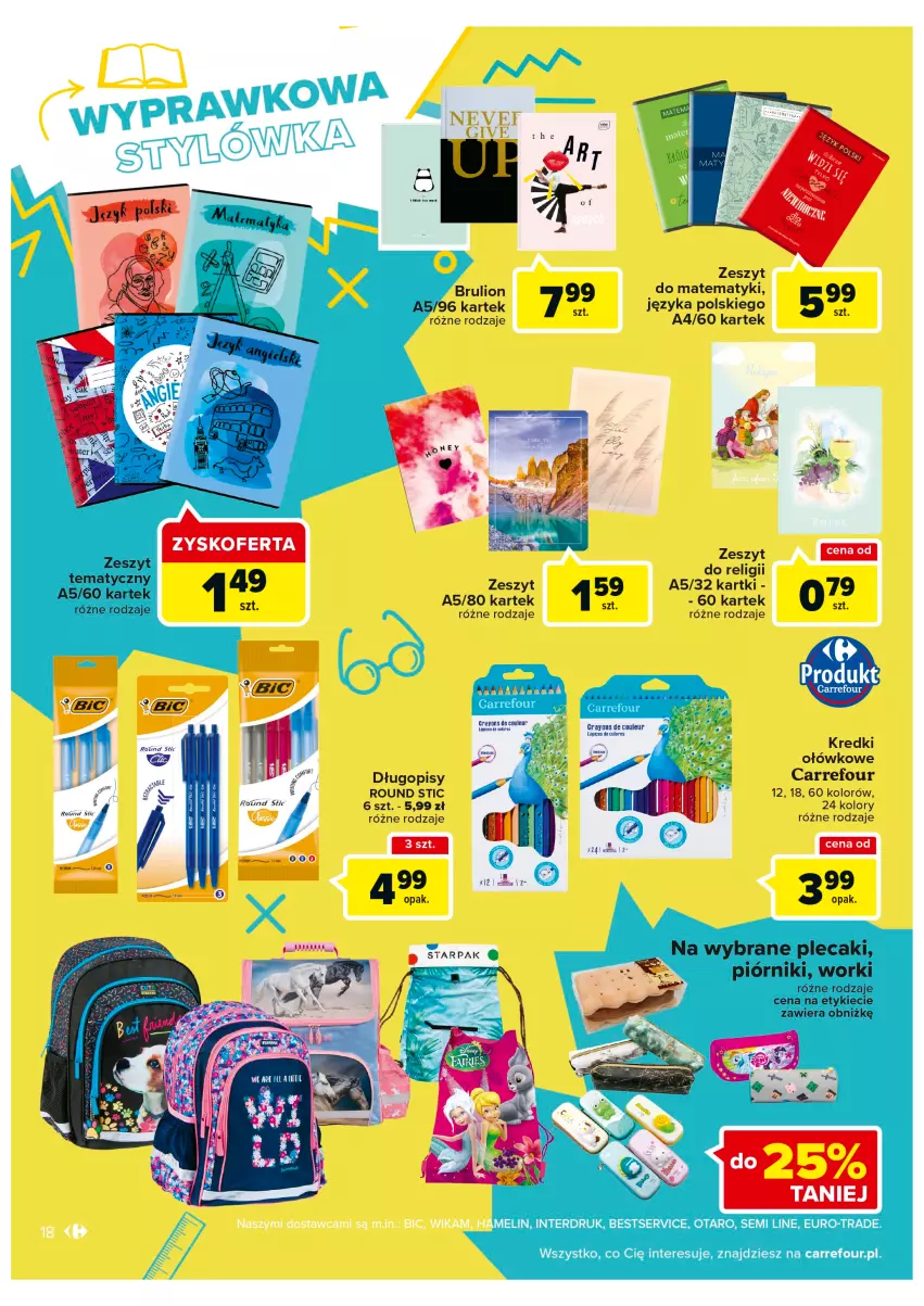 Gazetka promocyjna Carrefour - Gazetka Szalona 5 Carrefour Suwałki - ważna 16.08 do 28.08.2022 - strona 18 - produkty: Długopis, Gra, Lion, Piórnik, Plecak