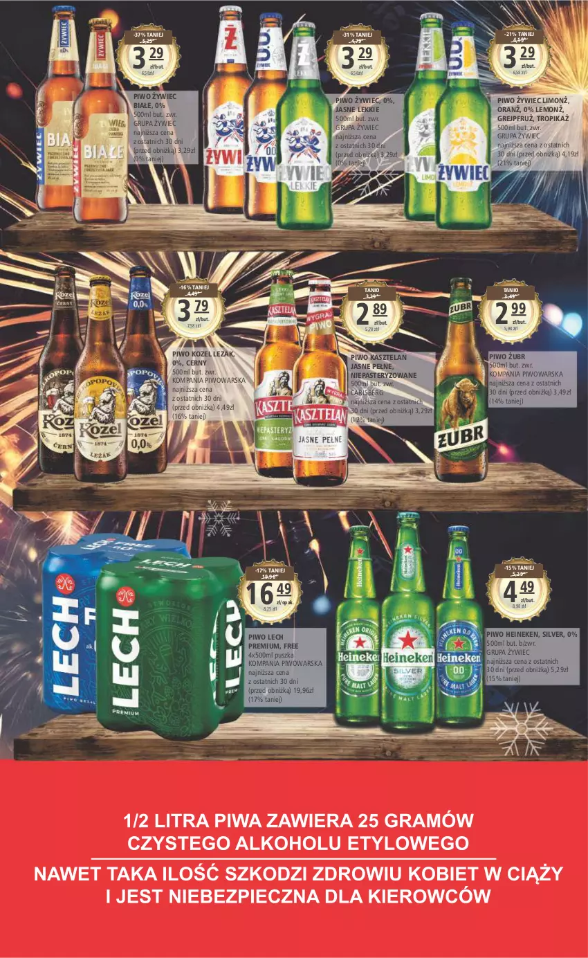 Gazetka promocyjna Arhelan - Gazetka - ważna 29.12.2023 do 07.01.2024 - strona 7 - produkty: Carlsberg, Heineken, Kasztelan, Kozel, Lech Premium, Piwo