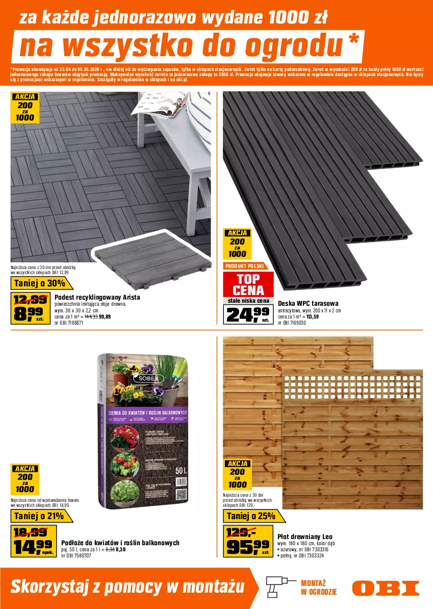 Gazetka promocyjna Obi - Gazetka OBI - ważna 22.04 do 05.05.2026 - strona 7 - produkty: Fotel, Grill, Grill gazowy, Pokrywa, Sok, Stolik, Termometr, Top