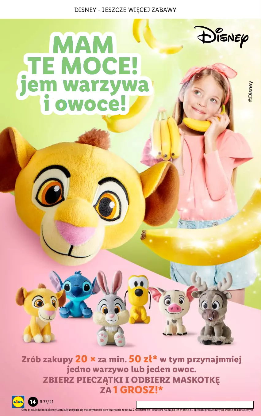 Gazetka promocyjna Lidl - GAZETKA - ważna 13.09 do 19.09.2021 - strona 14 - produkty: Disney, Owoce, Piec, Warzywa, Warzywa i owoce