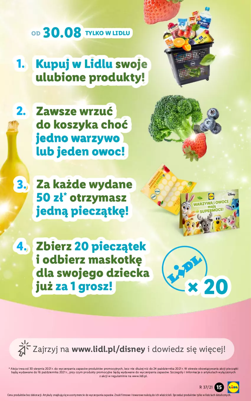 Gazetka promocyjna Lidl - GAZETKA - ważna 13.09 do 19.09.2021 - strona 15 - produkty: Disney, Kosz, Piec