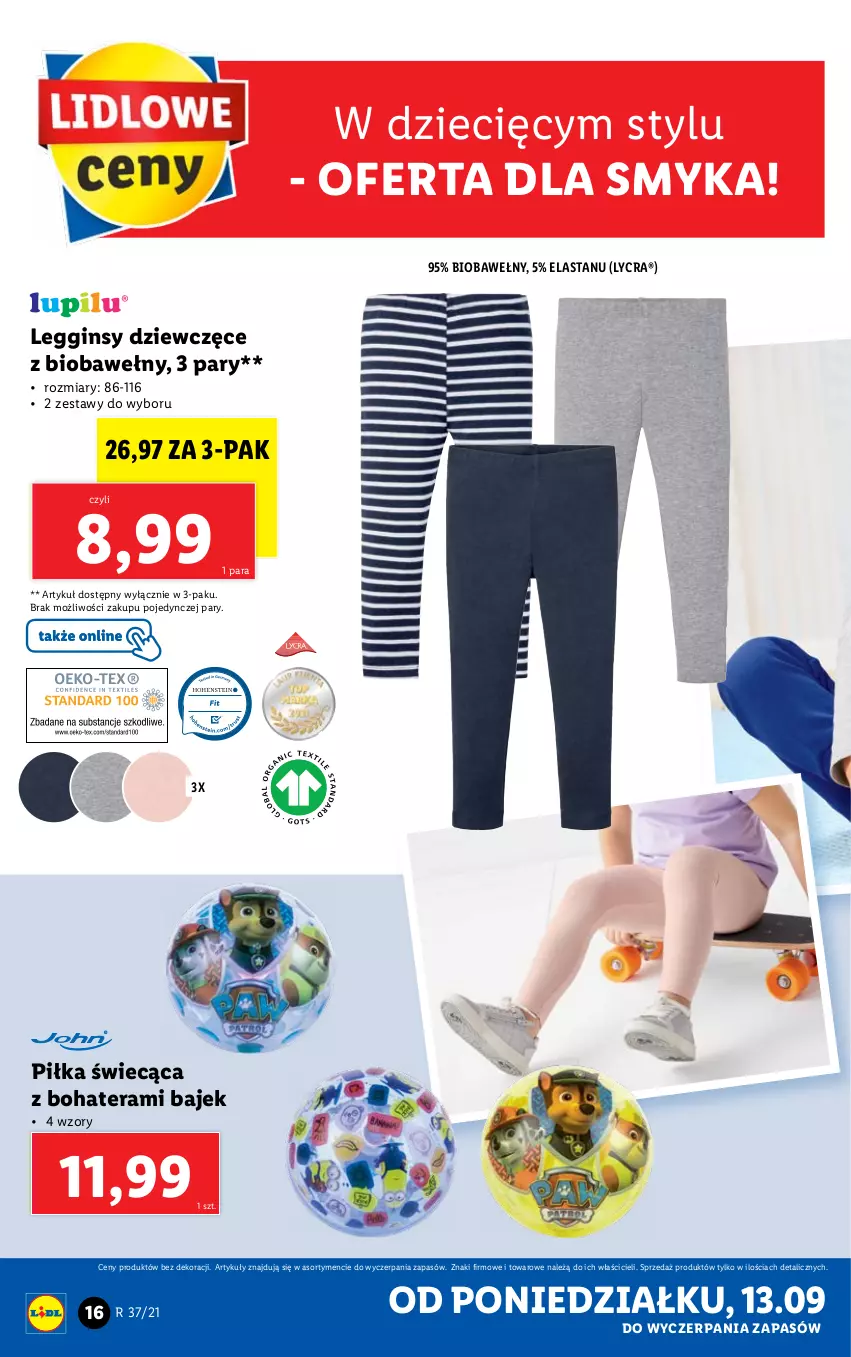 Gazetka promocyjna Lidl - GAZETKA - ważna 13.09 do 19.09.2021 - strona 16 - produkty: Dzieci, Gin, Legginsy, Tera