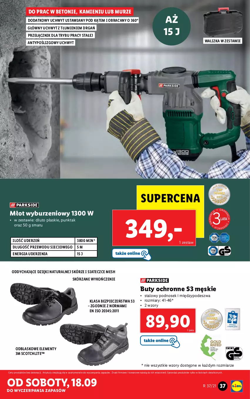 Gazetka promocyjna Lidl - GAZETKA - ważna 13.09 do 19.09.2021 - strona 39 - produkty: Buty, Młot, Piec, Walizka