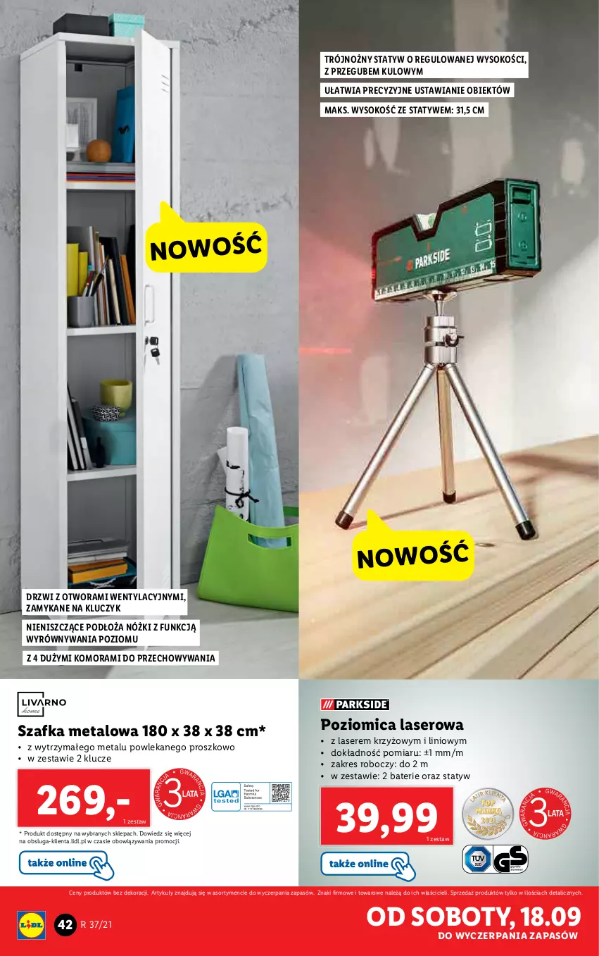 Gazetka promocyjna Lidl - GAZETKA - ważna 13.09 do 19.09.2021 - strona 44 - produkty: Drzwi, Noż, Poziomica, Ser, Sok, Szafka