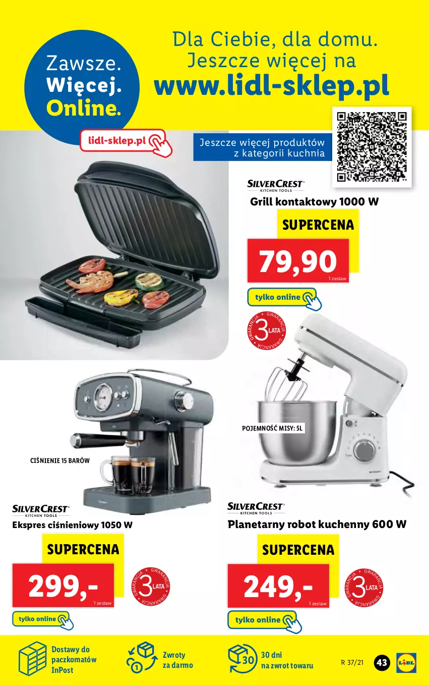 Gazetka promocyjna Lidl - GAZETKA - ważna 13.09 do 19.09.2021 - strona 45 - produkty: Grill, Grill kontaktowy, Kuchnia, Robot