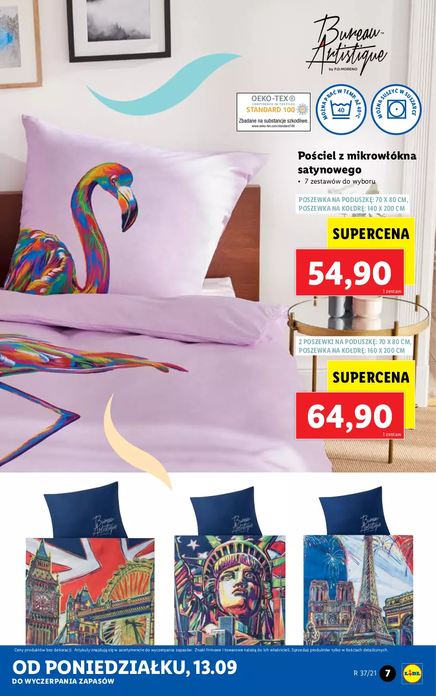 Gazetka promocyjna Lidl - GAZETKA - ważna 13.09 do 19.09.2021 - strona 7 - produkty: Pościel, Poszewka