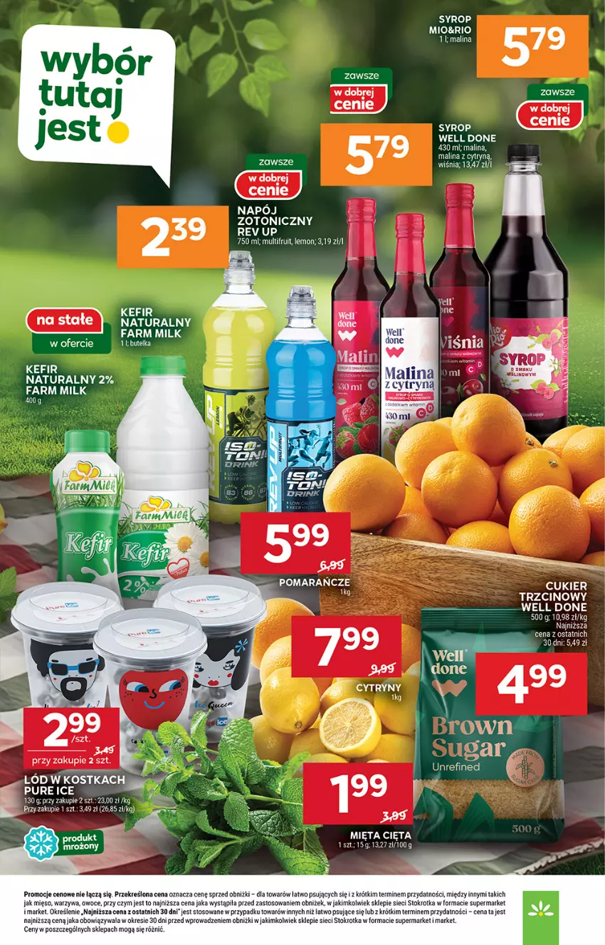 Gazetka promocyjna Stokrotka - Supermarket - ważna 17.07 do 23.07.2025 - strona 11 - produkty: Cukier, Fa, Farm Milk, Kefir, Mięso, Mięta, Napój, Owoce, Pomarańcze, Pur, Syrop, Warzywa