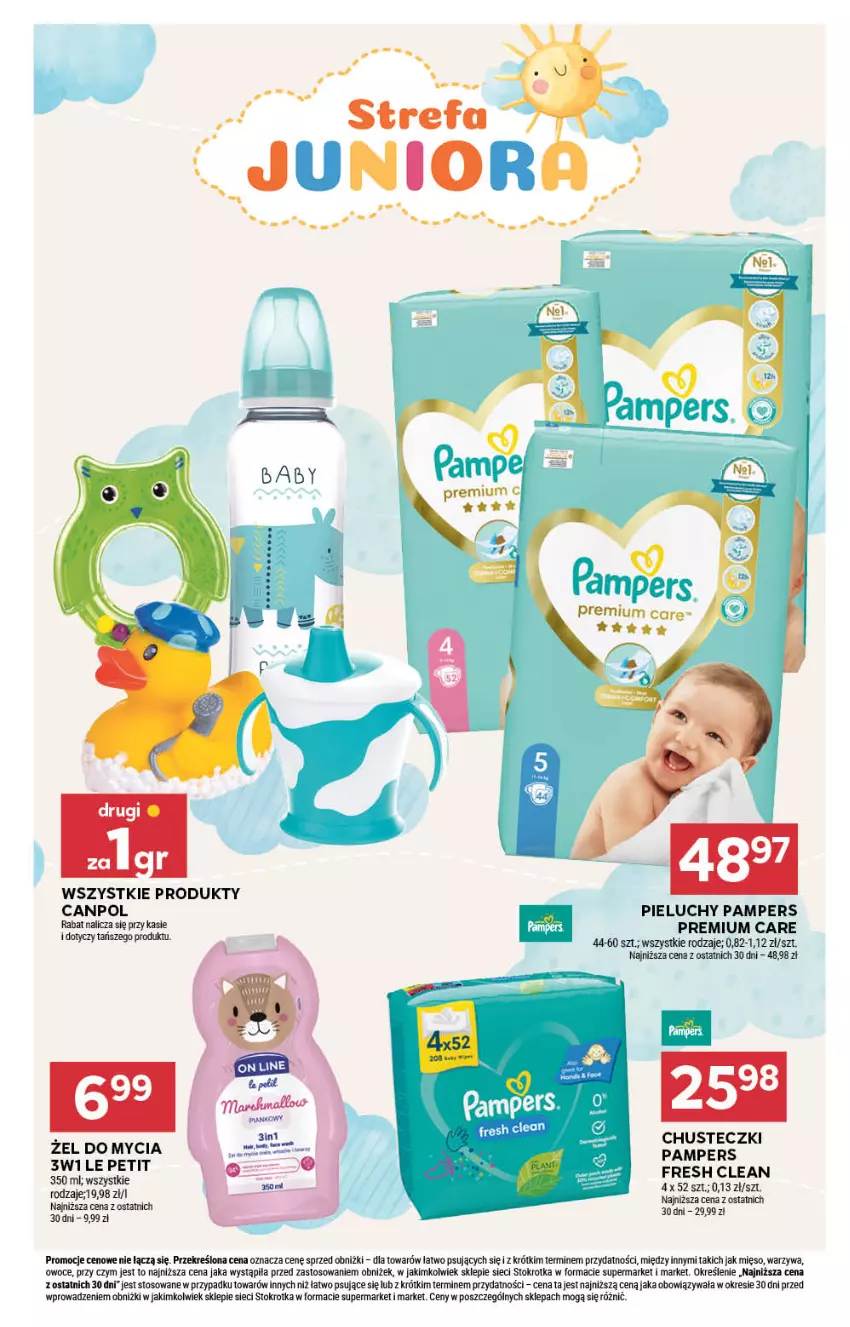 Gazetka promocyjna Stokrotka - Supermarket - ważna 17.07 do 23.07.2025 - strona 39 - produkty: Canpol, Fa, Mięso, Owoce, Pampers, Pieluchy, Warzywa