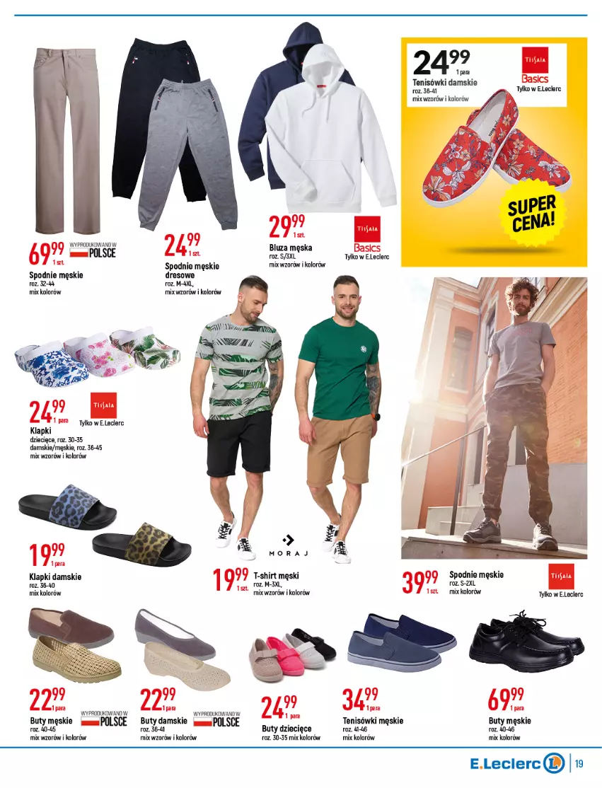 Gazetka promocyjna E Leclerc - ważna 22.03 do 02.04.2022 - strona 19 - produkty: Bluza, Buty, Dres, Dzieci, Klapki, Spodnie, T-shirt, Tenisówki