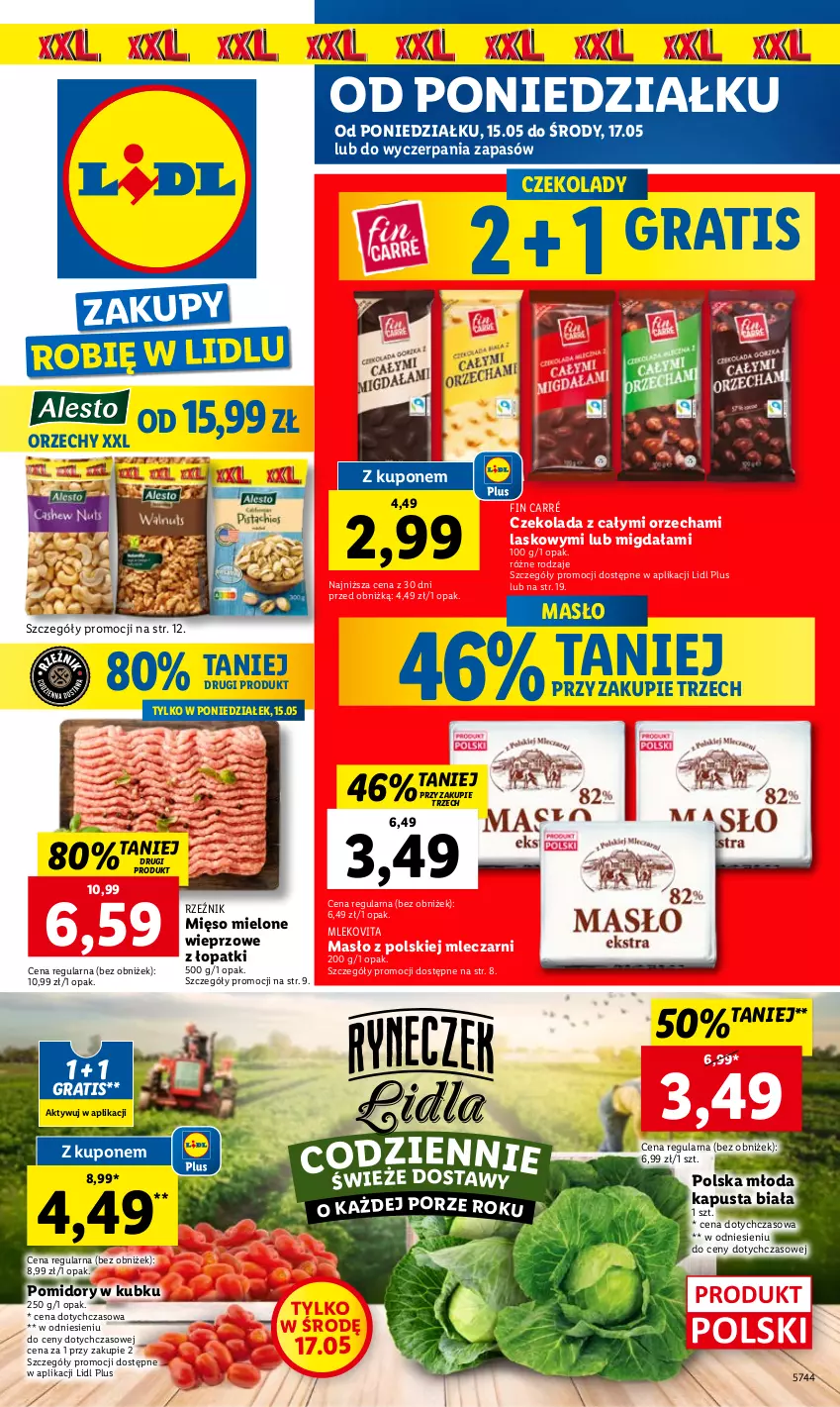 Gazetka promocyjna Lidl - GAZETKA - ważna 15.05 do 17.05.2023 - strona 1 - produkty: Czekolada, Gra, Masło, Mięso, Mięso mielone, Mleko, Mlekovita, Pomidory, Por