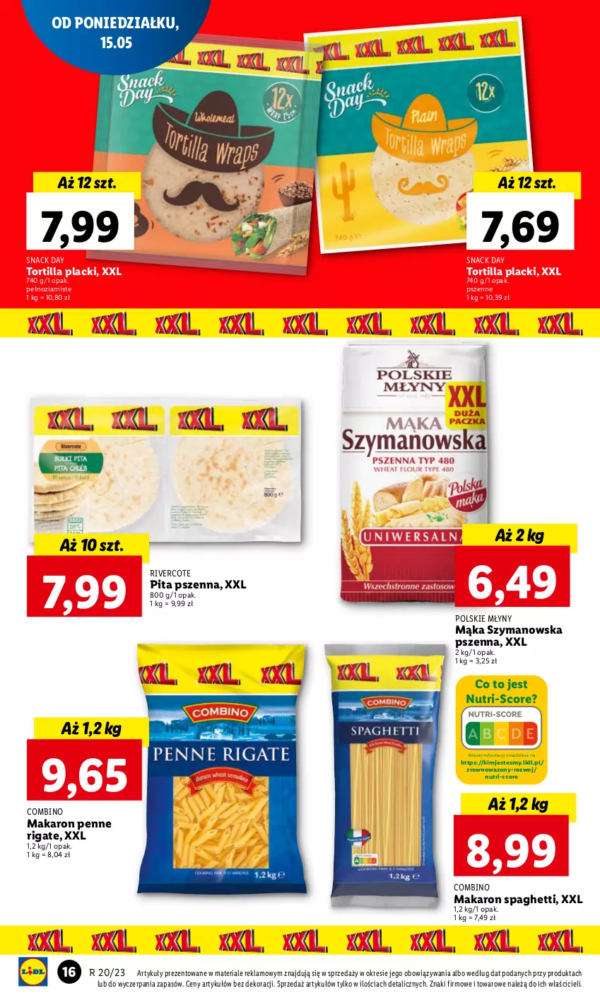 Gazetka promocyjna Lidl - GAZETKA - ważna 15.05 do 17.05.2023 - strona 16 - produkty: Lack, Mąka, Makaron, Penne, Polskie Młyny, Spaghetti, Tortilla, Wazon