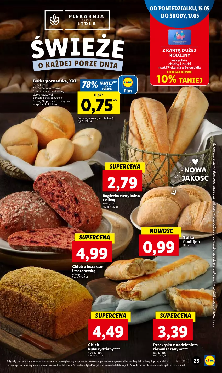 Gazetka promocyjna Lidl - GAZETKA - ważna 15.05 do 17.05.2023 - strona 23 - produkty: Bagietka, Bułka, Chleb, Fa, Rust, Ser