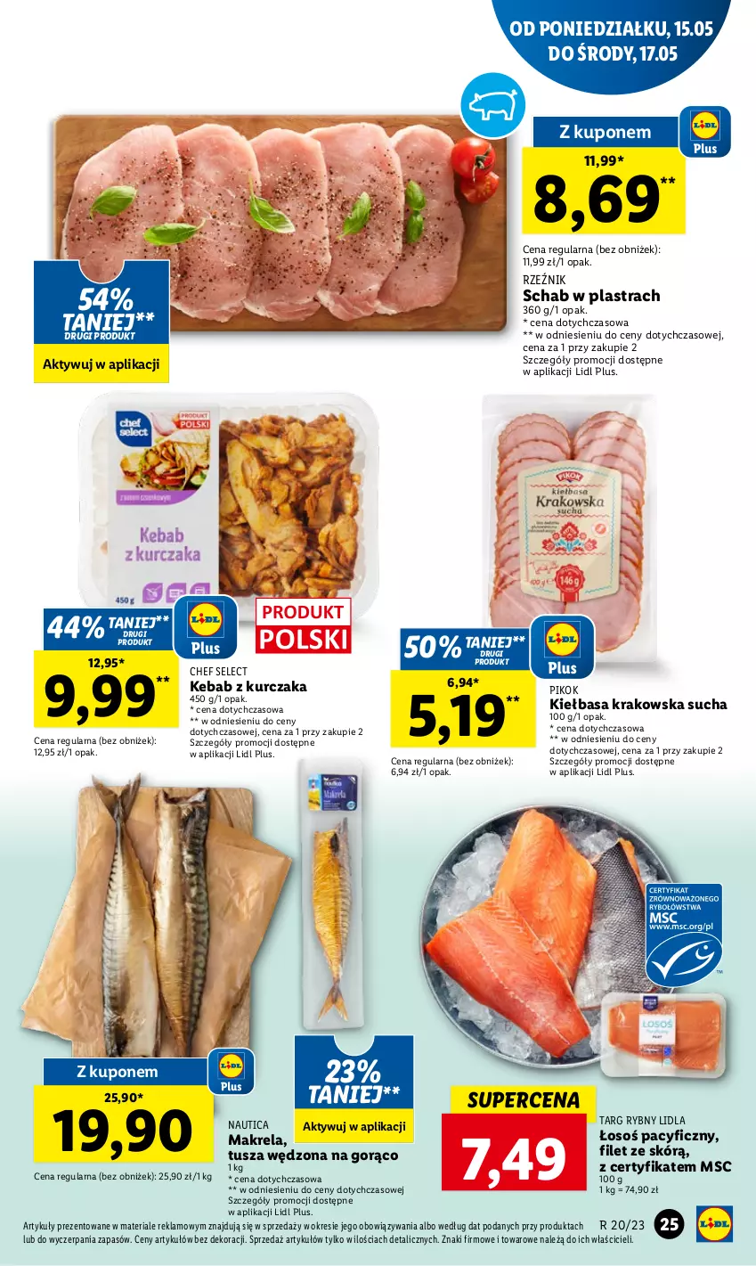 Gazetka promocyjna Lidl - GAZETKA - ważna 15.05 do 17.05.2023 - strona 25 - produkty: Kebab, Kebab z kurczaka, Kiełbasa, Kiełbasa krakowska, Kurczak, PIKOK, Tusz