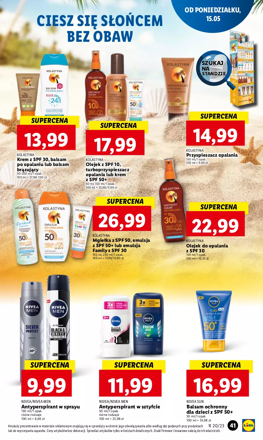 Gazetka promocyjna Lidl - GAZETKA - ważna 15.05 do 17.05.2023 - strona 41 - produkty: Antyperspirant, Dzieci, Emulsja, Fa, Nivea, Nivea Men, Olej