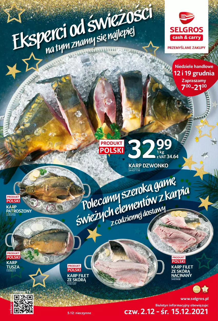 Gazetka promocyjna Selgros - Katalog eksperci od świeżości - ważna 02.12 do 15.12.2021 - strona 1 - produkty: Karp, LG, Tusz