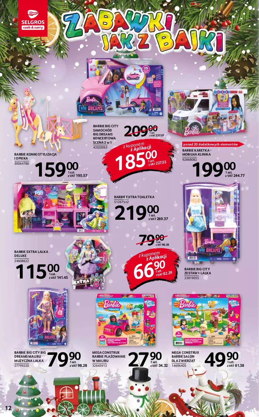 Gazetka promocyjna Selgros - Katalog Zabawki - ważna 25.11 do 01.12.2021 - strona 12 - produkty: Barbie, Lalka, Malibu, Mobil, Samochód, Toaletka