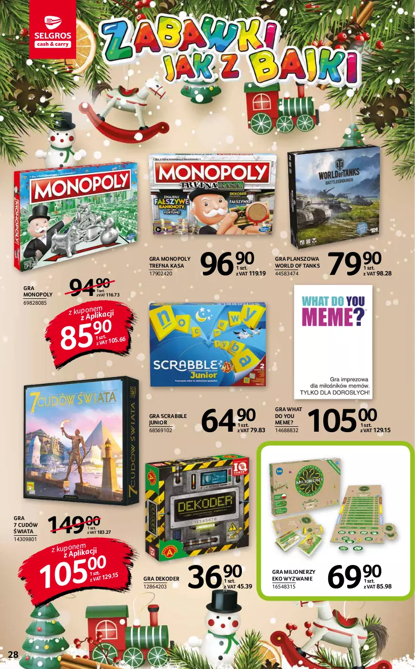 Gazetka promocyjna Selgros - Katalog Zabawki - ważna 25.11 do 01.12.2021 - strona 28 - produkty: Gra, Lion, Milionerzy, Monopoly, Scrabble, World of Tanks