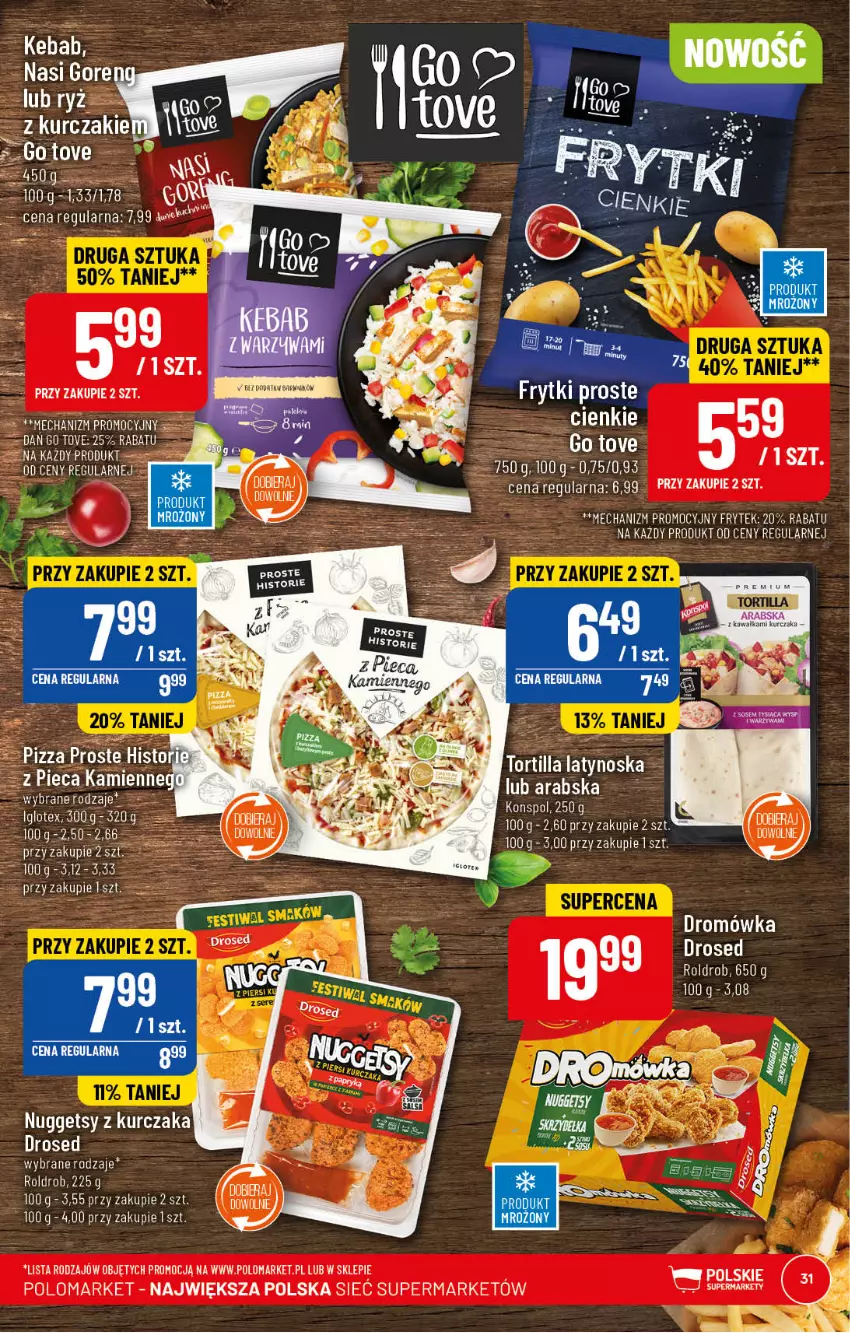 Gazetka promocyjna PoloMarket - Gazetka pomocyjna - ważna 15.02 do 21.02.2023 - strona 31 - produkty: Frytki, Kebab, Kurczak, Piec, Ryż, Tortilla