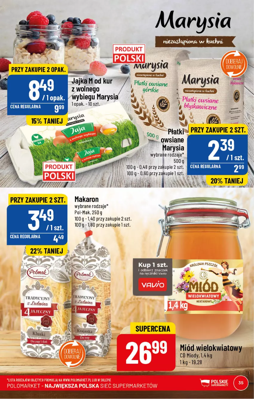 Gazetka promocyjna PoloMarket - Gazetka pomocyjna - ważna 15.02 do 21.02.2023 - strona 35 - produkty: Fa, Makaron, Miód, Płatki owsiane, Ręcznik