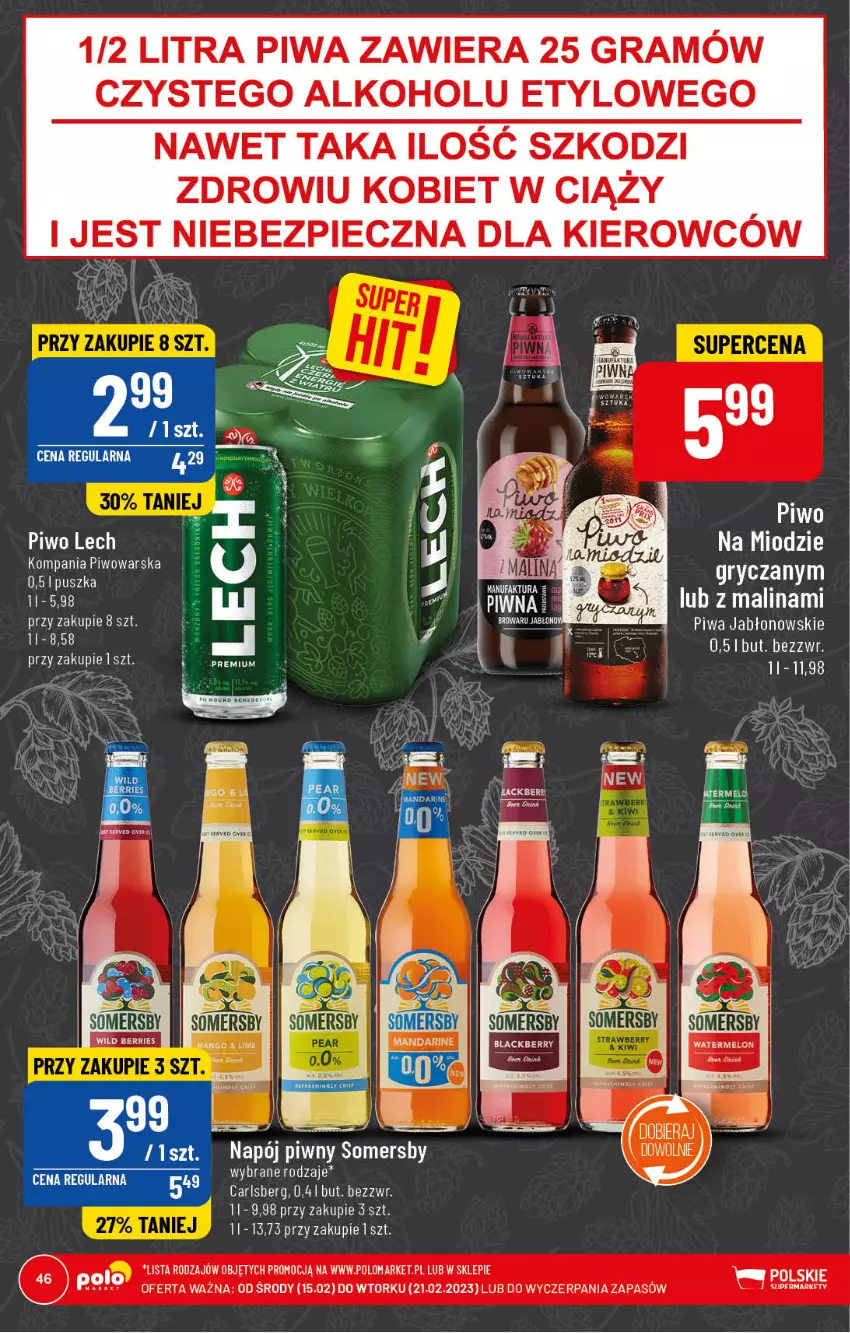 Gazetka promocyjna PoloMarket - Gazetka pomocyjna - ważna 15.02 do 21.02.2023 - strona 46 - produkty: Carlsberg, Gala, Gra, Gry, Jaja, Napój, Piec, Piwa, Piwo, Ser, Somersby