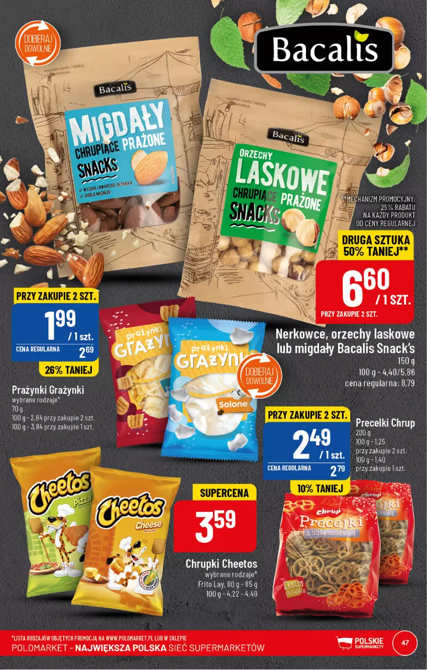 Gazetka promocyjna PoloMarket - Gazetka pomocyjna - ważna 15.02 do 21.02.2023 - strona 47 - produkty: Cheetos, Chrupki, Gra, Migdały, Precelki